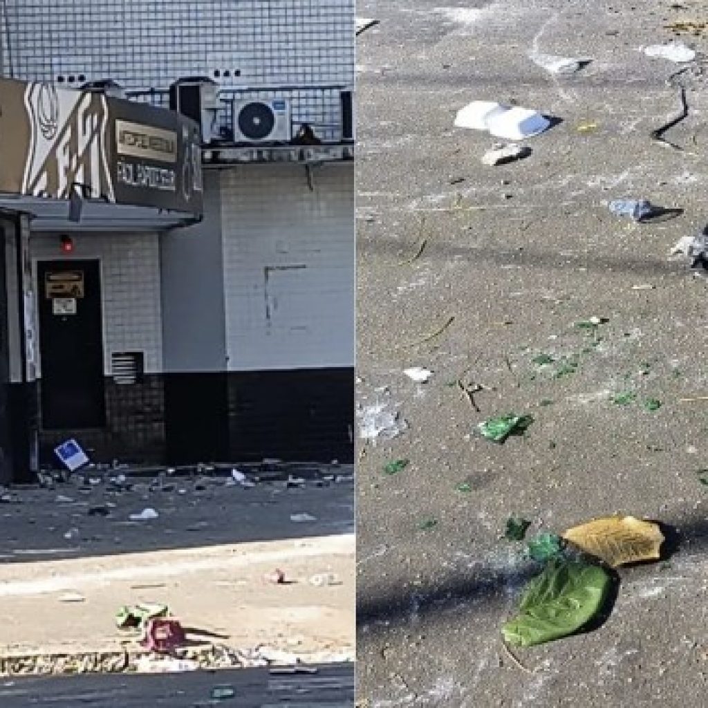 Vila Belmiro amanheceu com lixos pelos arredores